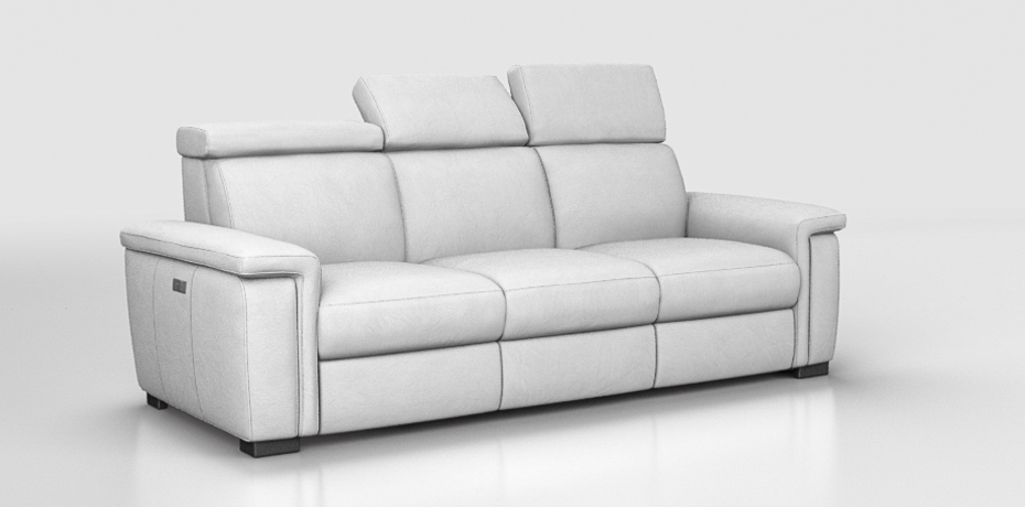 Lomello - Lineares Sofa groß mit 2 elektr. Relax